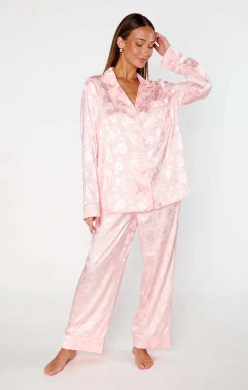 Classic Cropped PJ Set ~ Pink Floral Silky sold by Show Me Your MuMu