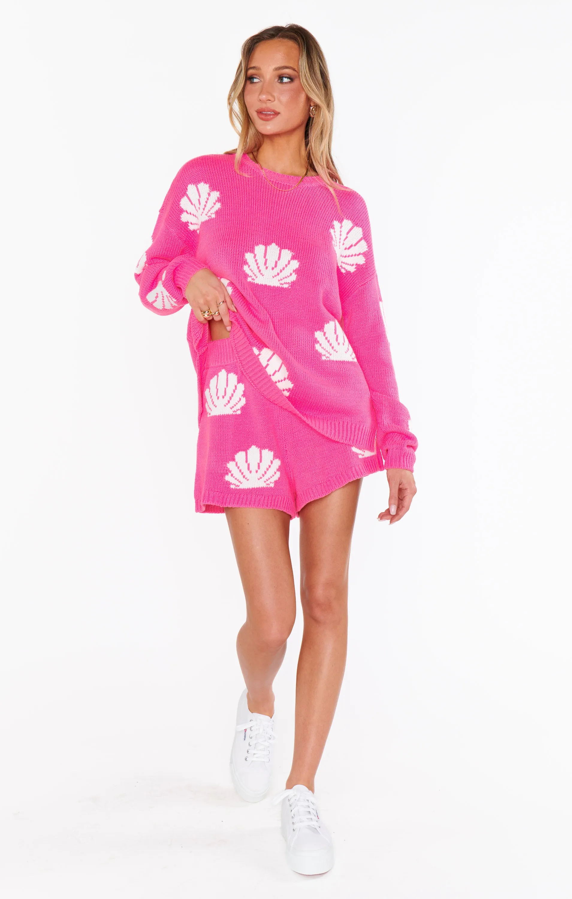 Boardwalk Shorts ~ Hot Pink Shell Knit sold by Show Me Your MuMu product image thumbnail 4