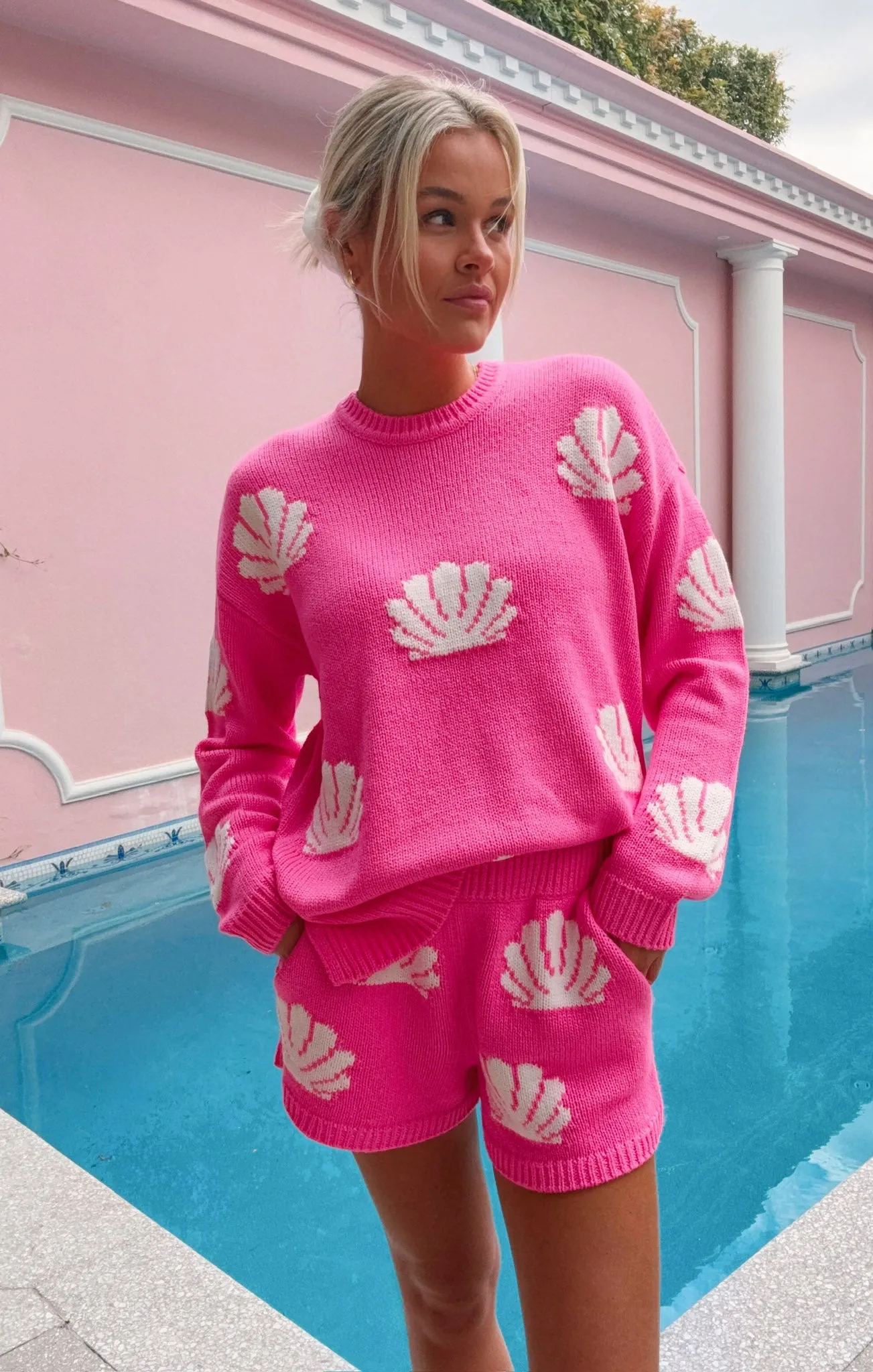 Boardwalk Shorts ~ Hot Pink Shell Knit sold by Show Me Your MuMu