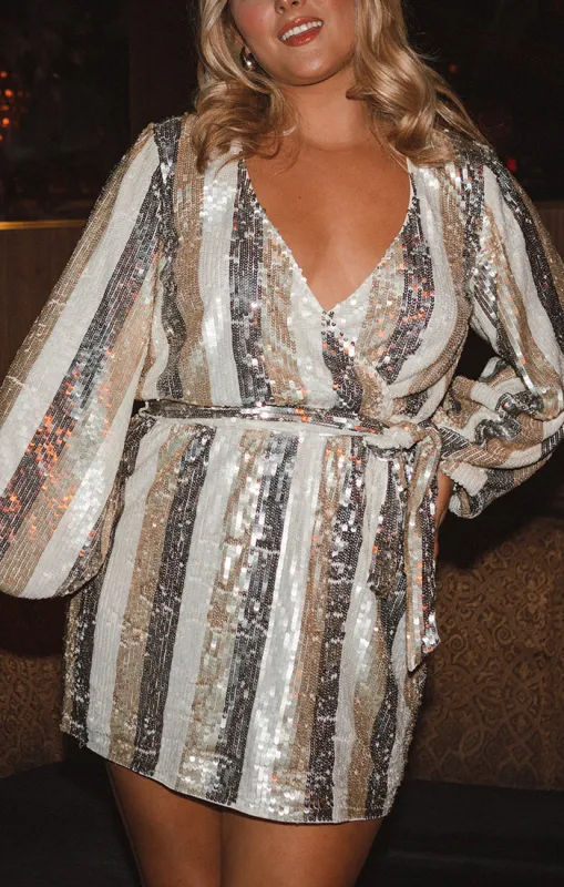 Wear Me Out Dress ~ Champagne Beaded Sequins sold by Show Me Your MuMu