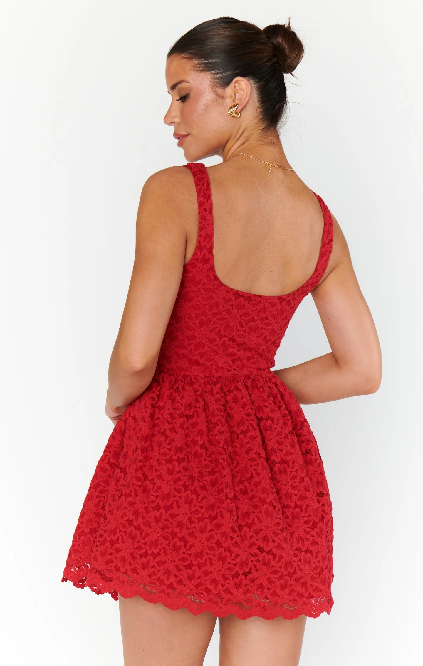Ricci Skort Dress ~ Radiant Red Lace sold by Show Me Your MuMu product image thumbnail 5