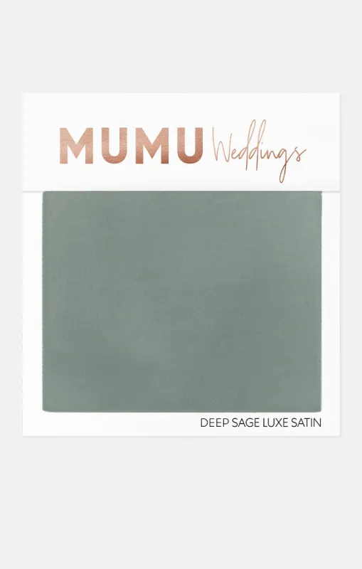 Bridesmaid Fabric Swatch ~ Deep Sage Luxe Satin made by Show Me Your MuMu