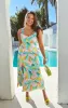 Mina Midi Dress ~ Tropicana Burst Luxe Satin sold by Show Me Your MuMu