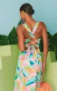 Mina Midi Dress ~ Tropicana Burst Luxe Satin sold by Show Me Your MuMu
