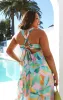 Mina Midi Dress ~ Tropicana Burst Luxe Satin sold by Show Me Your MuMu