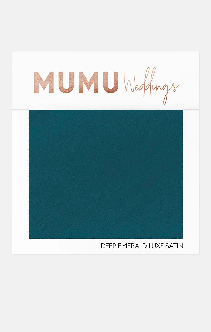 Bridesmaid Fabric Swatch ~ Deep Emerald Luxe Satin sold by Show Me Your MuMu