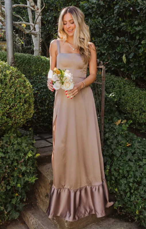 Clarissa Corset Dress ~ Dune Luxe Satin made by Show Me Your MuMu