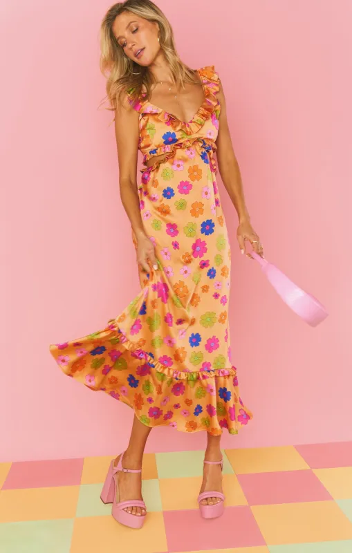 Lane Midi Dress ~ Poppin Poppy sold by Show Me Your MuMu
