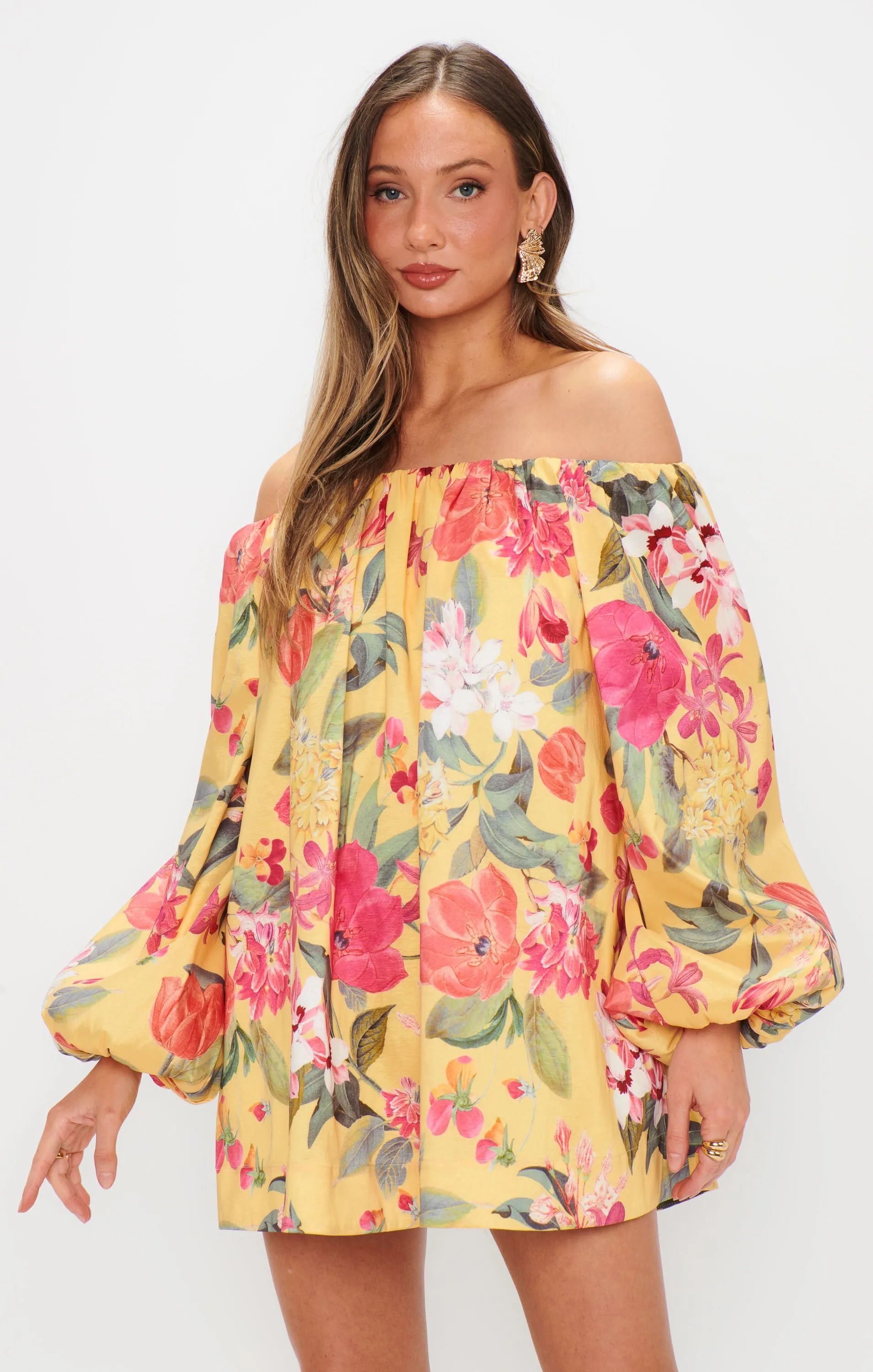 Brenna Mini Dress ~ Mimosa Floral Taffeta sold by Show Me Your MuMu product image thumbnail 5