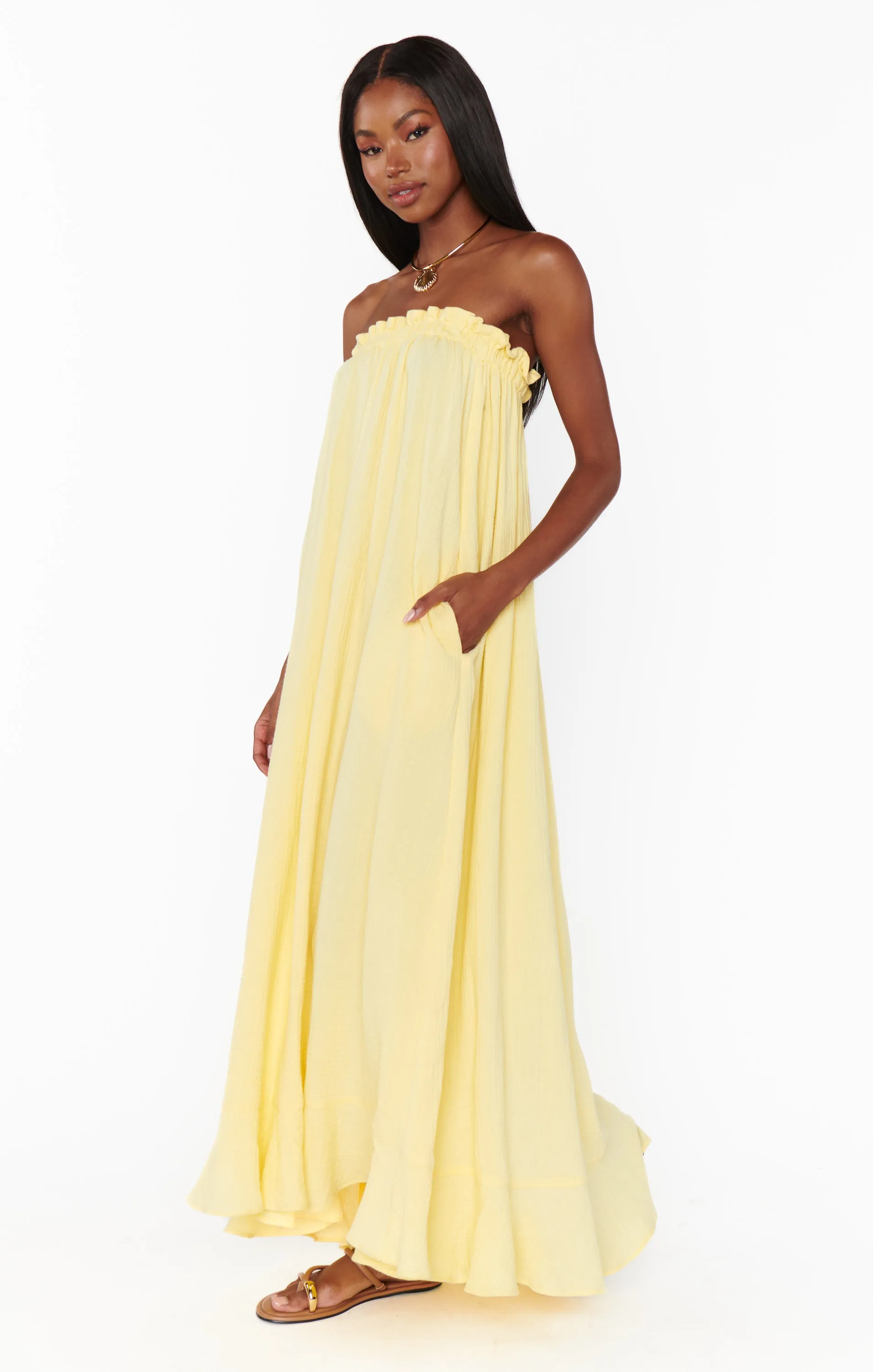 Around The World Maxi Dress ~ Yellow Gauze sold by Show Me Your MuMu product image thumbnail 3