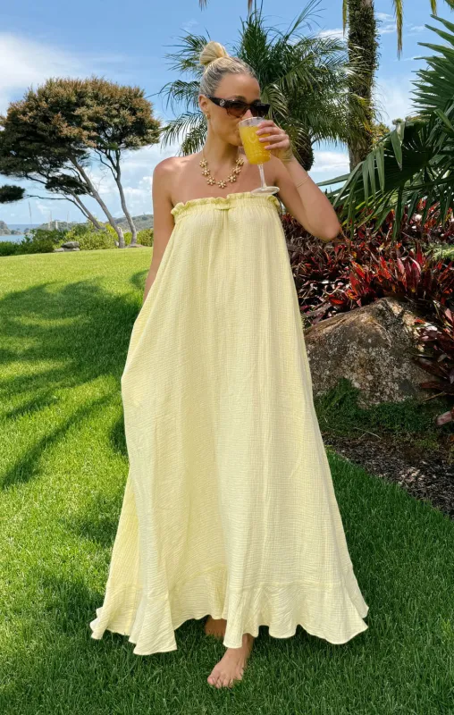 Around The World Maxi Dress ~ Yellow Gauze made by Show Me Your MuMu