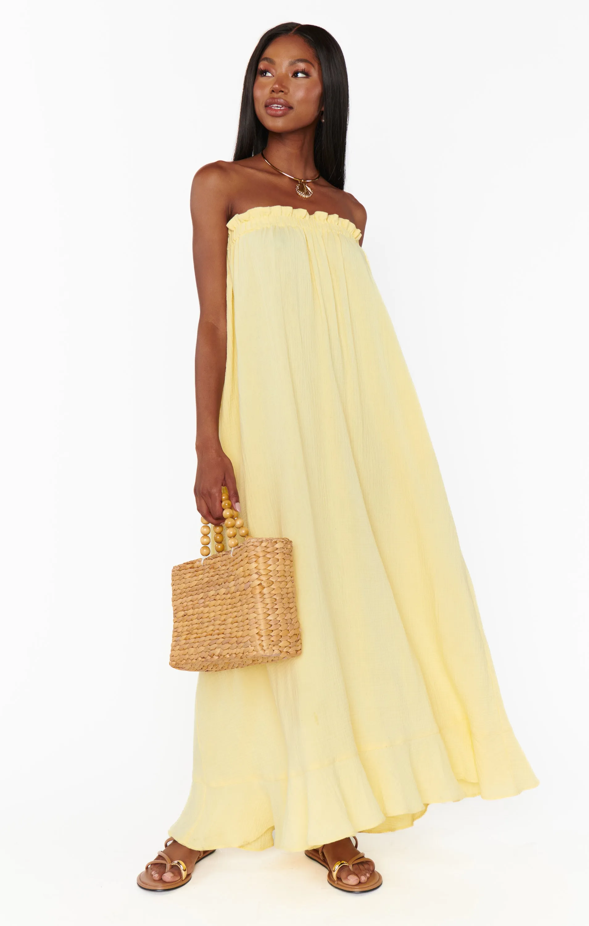 Around The World Maxi Dress ~ Yellow Gauze sold by Show Me Your MuMu product image thumbnail 2