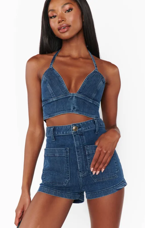 Palm Springs Hot Shorts ~ Moonlit Blue sold by Show Me Your MuMu