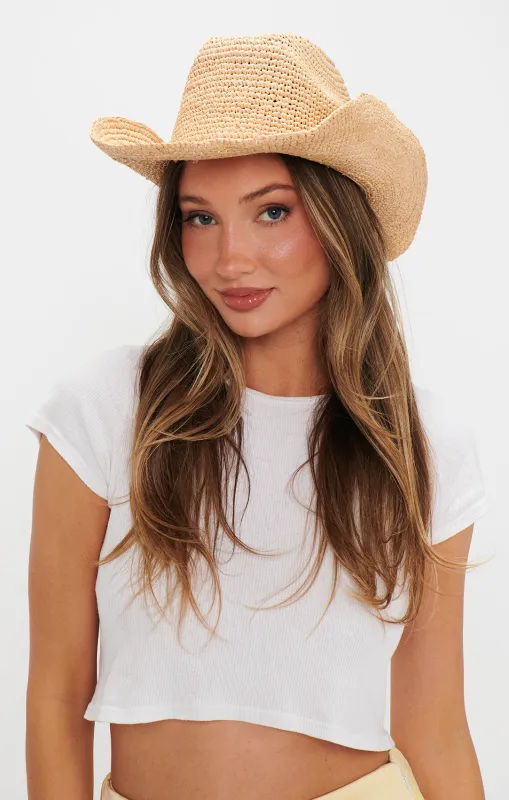 Raffia Cowboy Hat ~ Natural sold by Show Me Your MuMu