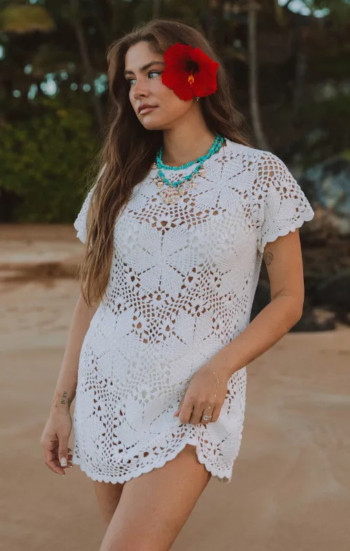 Cleo Coverup ~ Salty Floral Crochet sold by Show Me Your MuMu