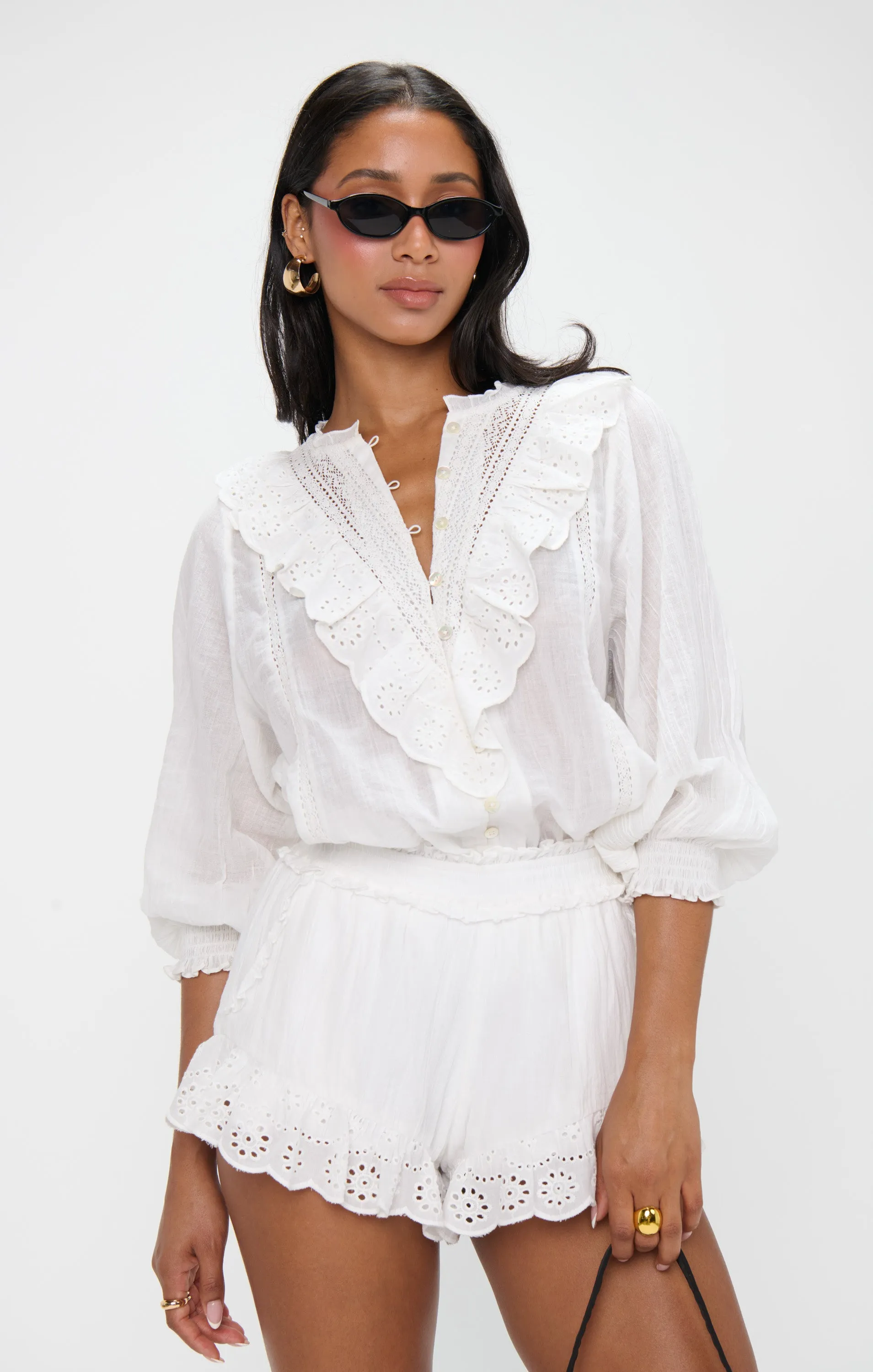 French Blouse ~ White Eyelet sold by Show Me Your MuMu product image thumbnail 3