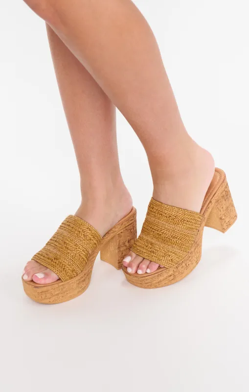 Seychelles Applause Woven Heel ~ Tan sold by Show Me Your MuMu