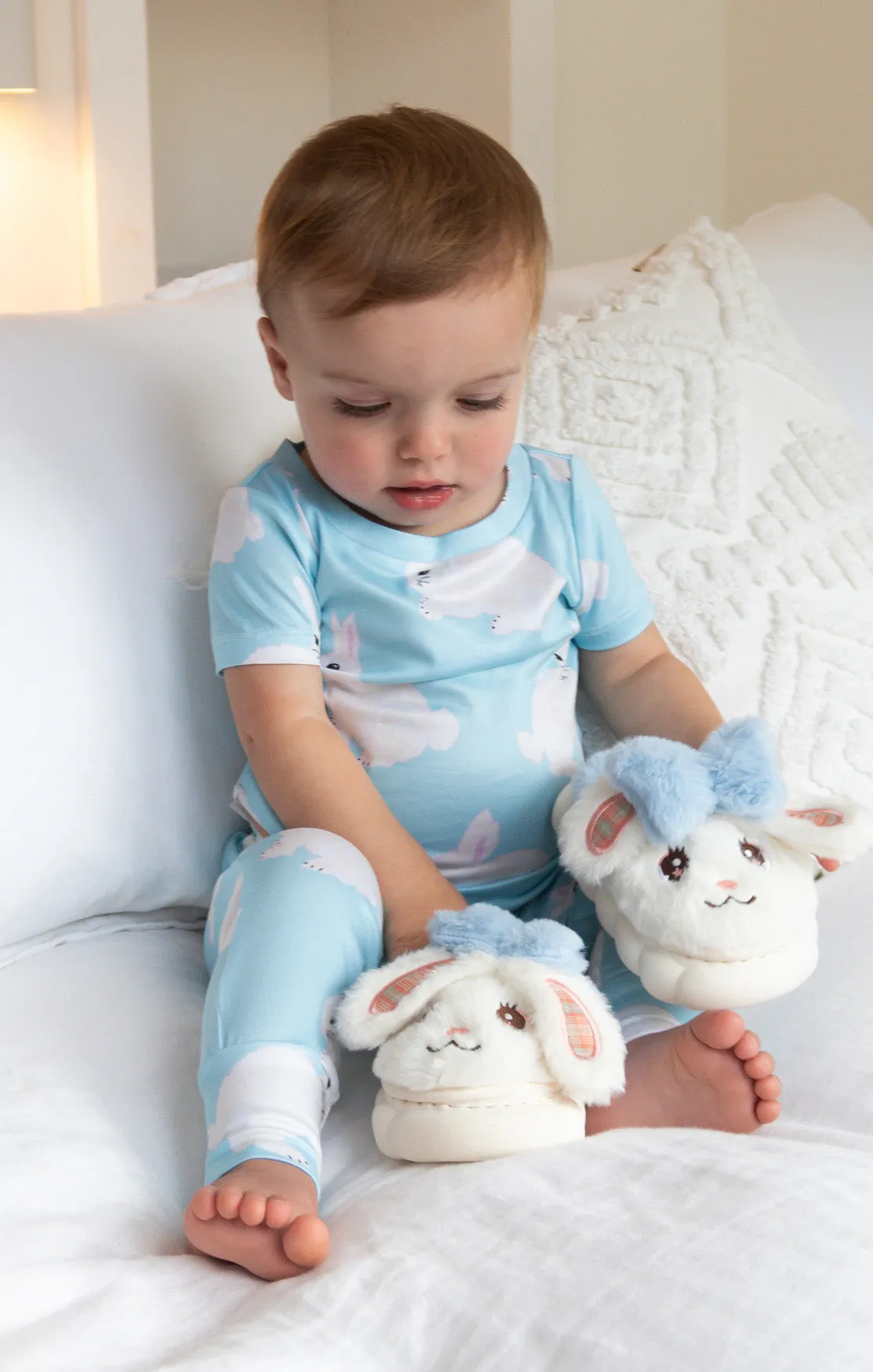 Mini Paige Sleep Set ~ Blue Bunnies Jersey sold by Show Me Your MuMu