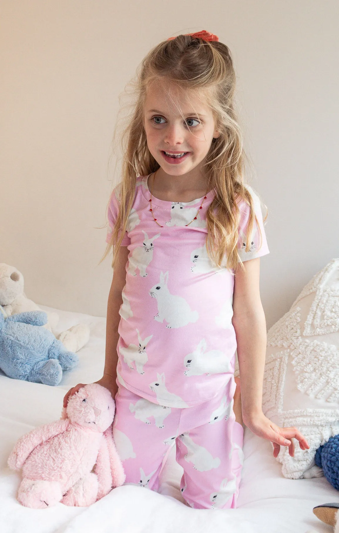 Mini Paige Sleep Set ~ Pink Bunnies Jersey sold by Show Me Your MuMu