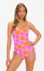 Maldives One Piece ~ Pink Daisy Rib Scrunch sold by Show Me Your MuMu
