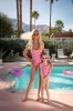 Maldives One Piece ~ Pink Daisy Rib Scrunch sold by Show Me Your MuMu