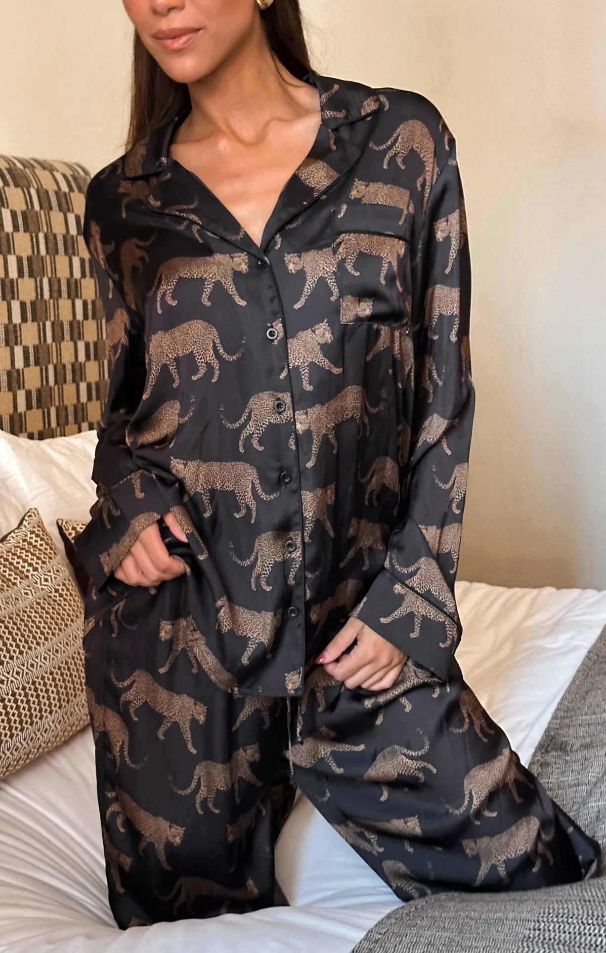 Classic PJ Set ~ Black Catwalk Silky sold by Show Me Your MuMu