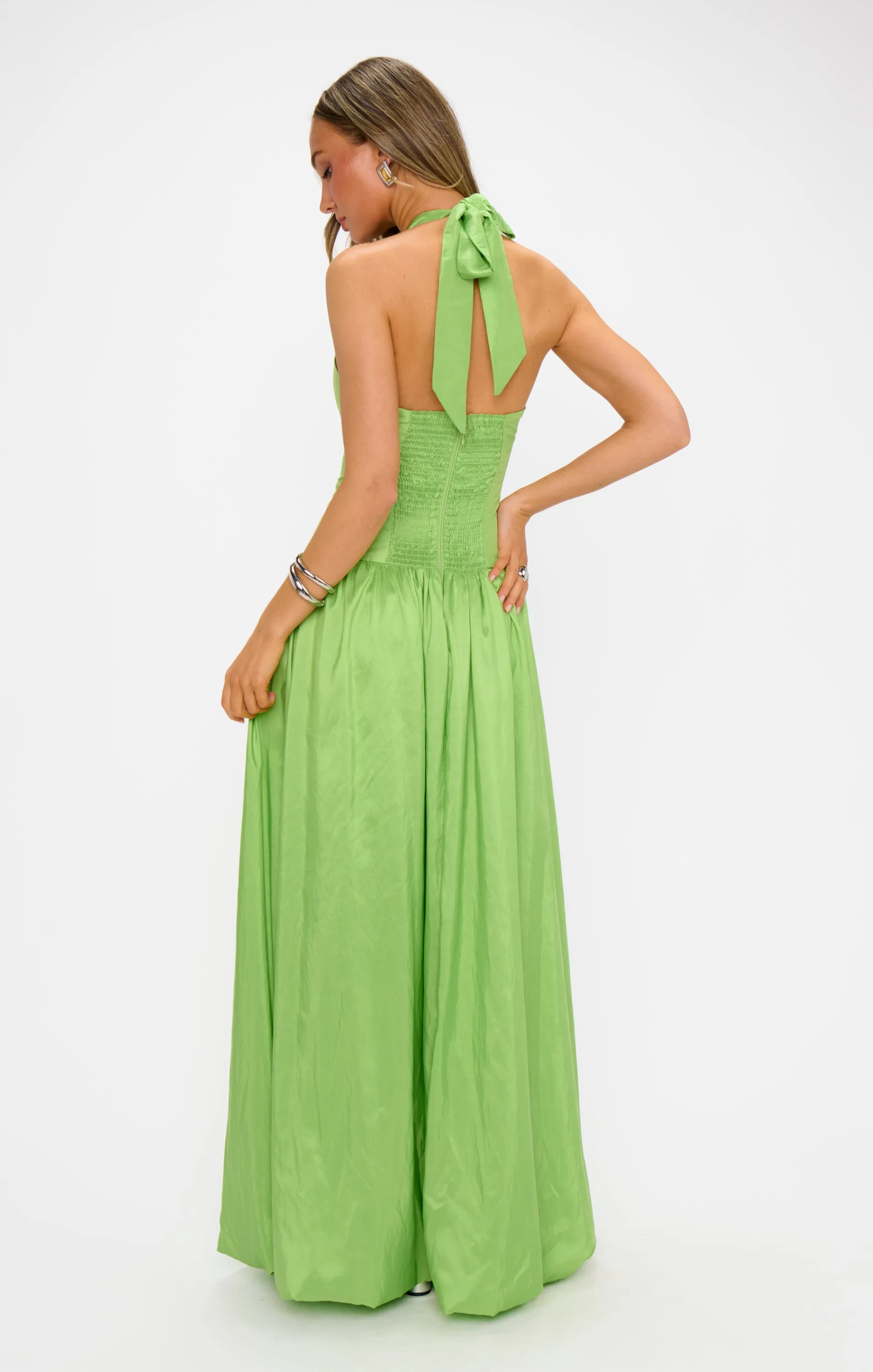 Eliza Maxi Dress ~ Key Lime Light Taffeta sold by Show Me Your MuMu product image thumbnail 2