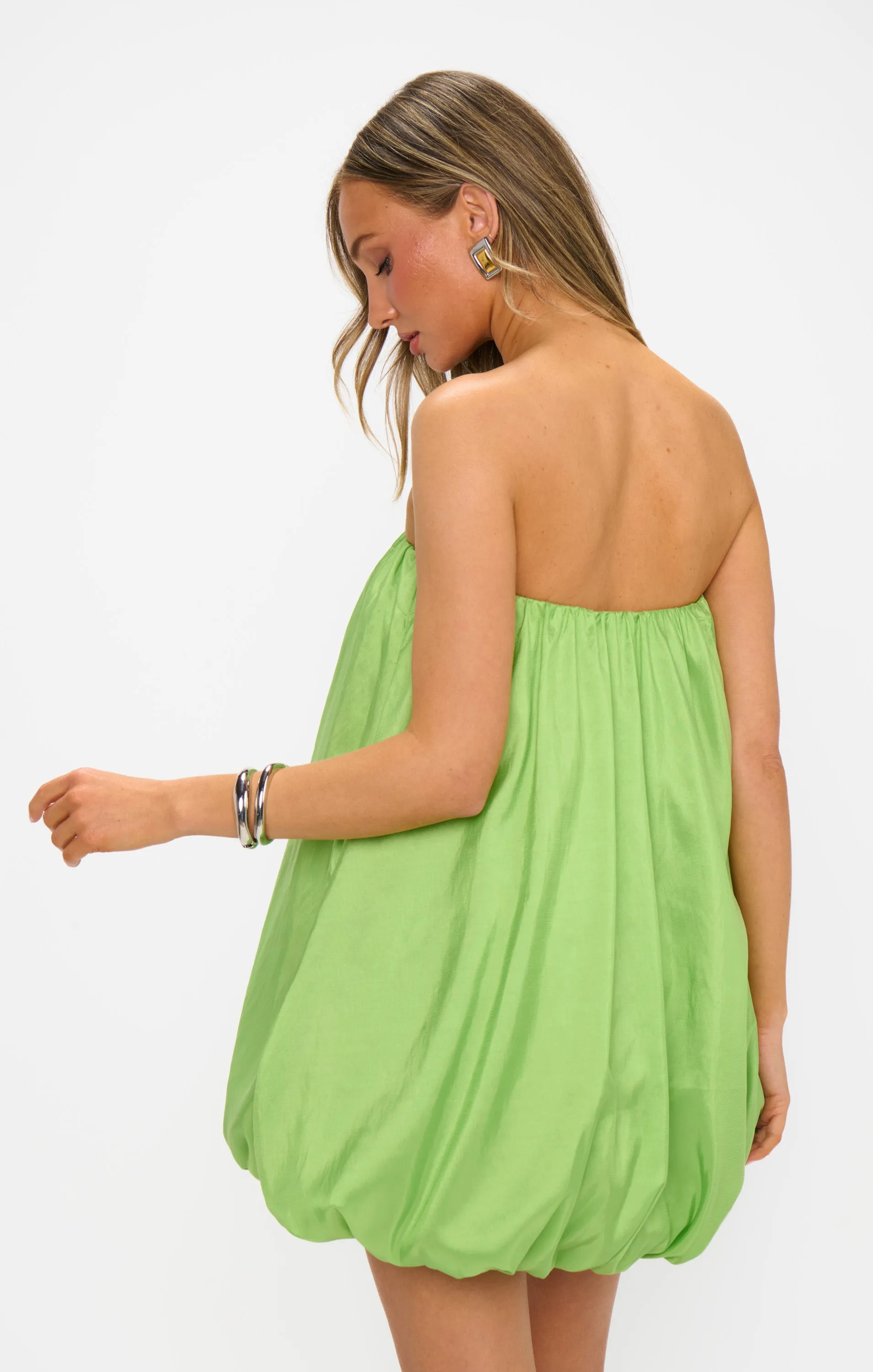 Beverly Bubble Dress ~ Key Lime Light Taffeta sold by Show Me Your MuMu product image thumbnail 5