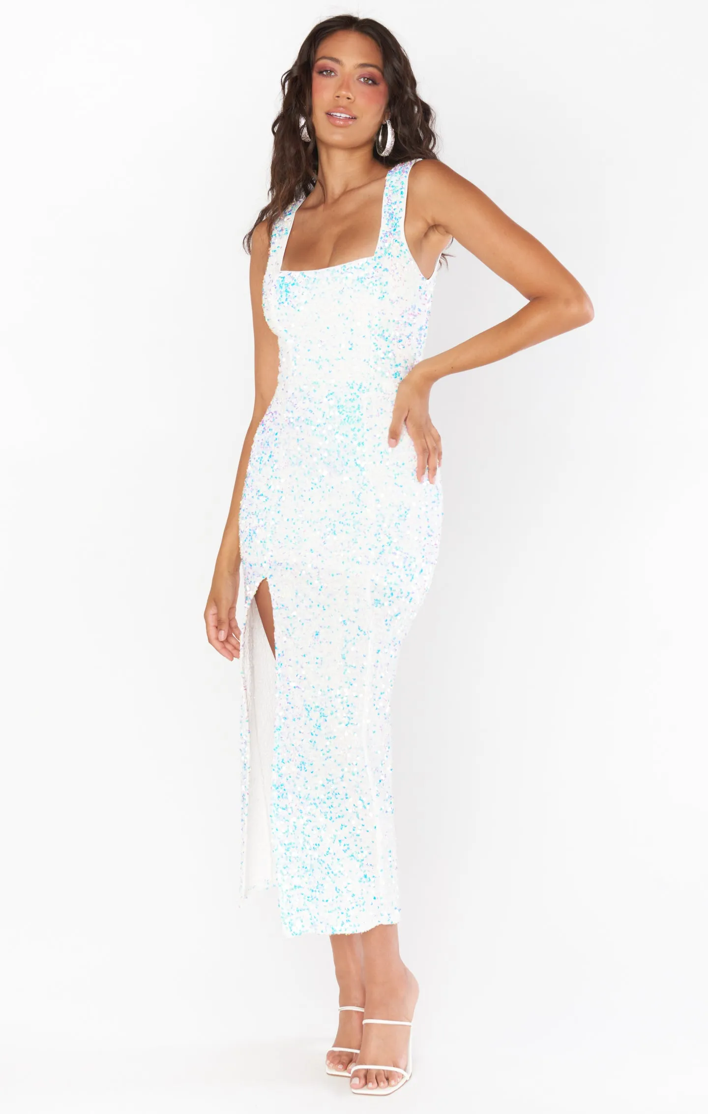 Eden Midi Dress ~ White Sparkle Sequins sold by Show Me Your MuMu product image thumbnail 5