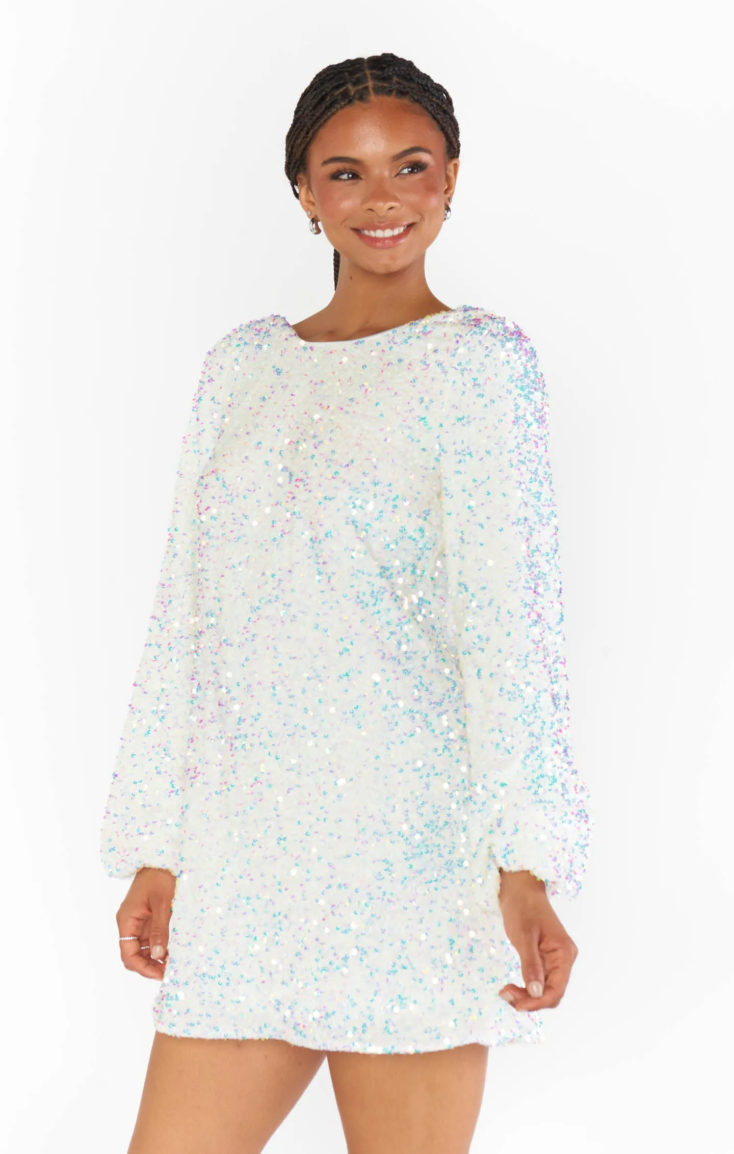 Clarabelle Dress ~ White Sparkle Sequins sold by Show Me Your MuMu product image thumbnail 4