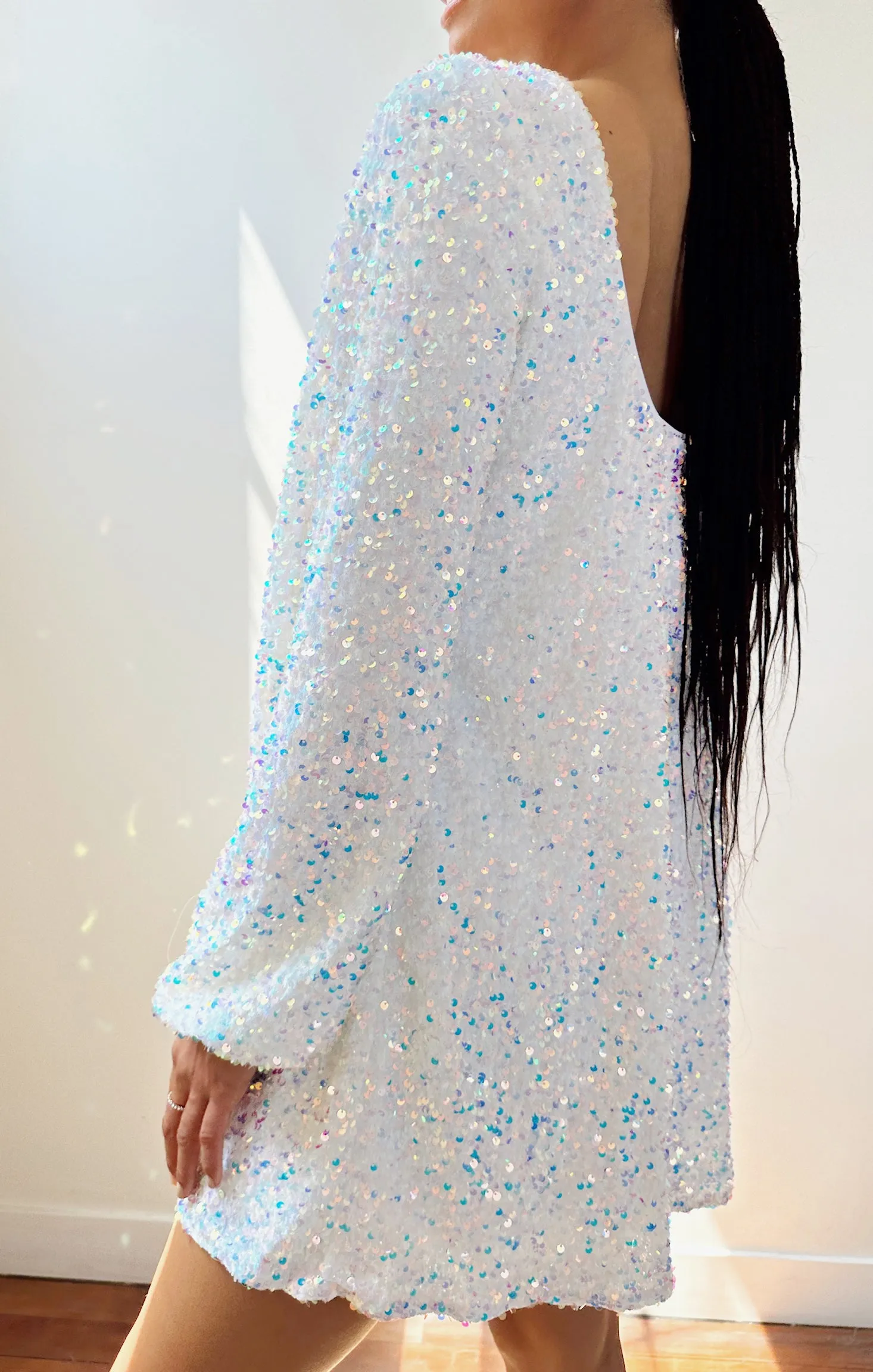 Clarabelle Dress ~ White Sparkle Sequins sold by Show Me Your MuMu product image thumbnail 2