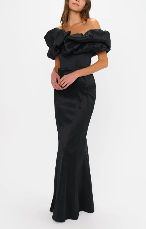 Major Drama Maxi Dress ~ Black Taffeta sold by Show Me Your MuMu