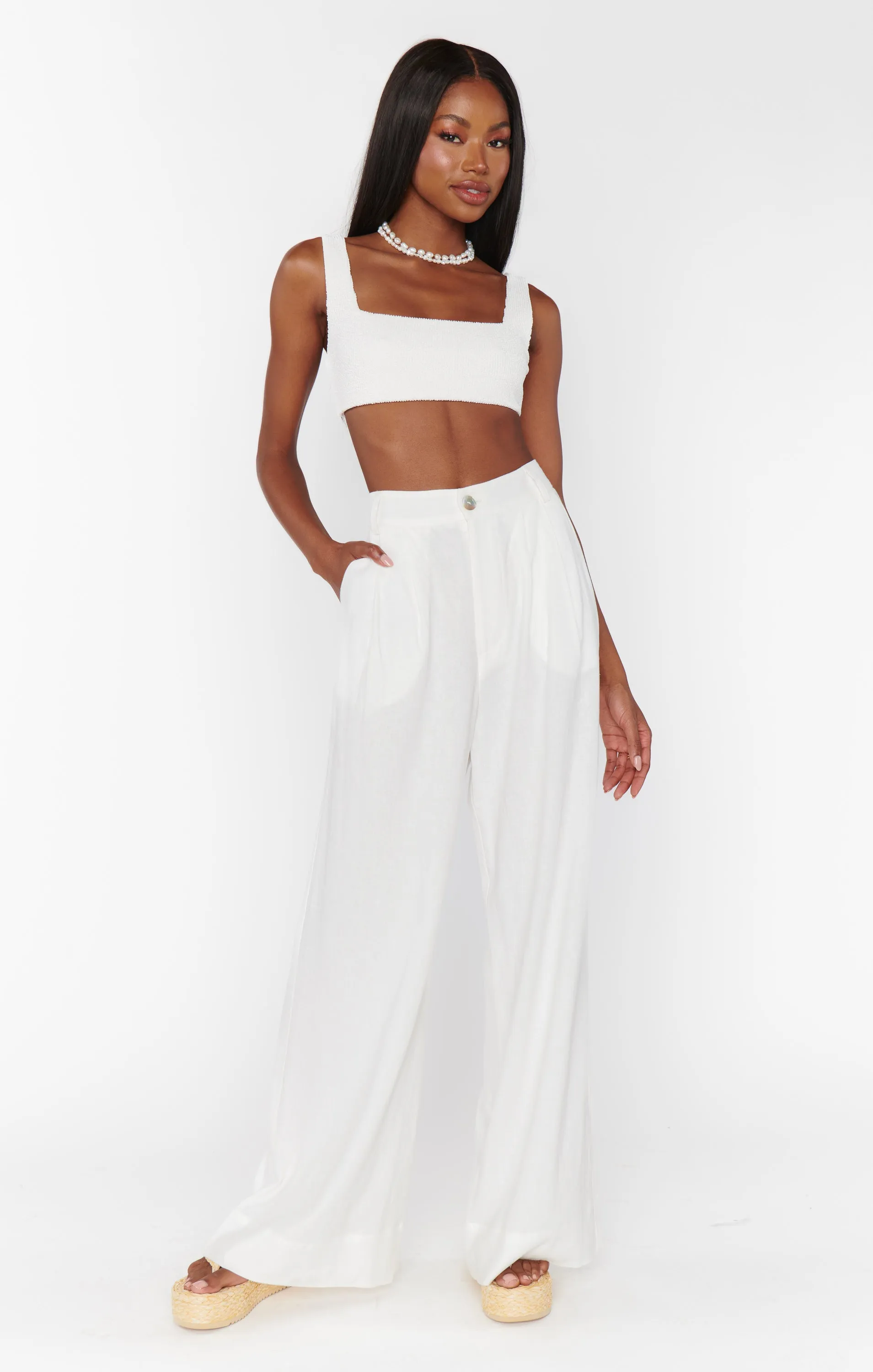 Hayes Trouser ~ White Linen sold by Show Me Your MuMu product image thumbnail 2