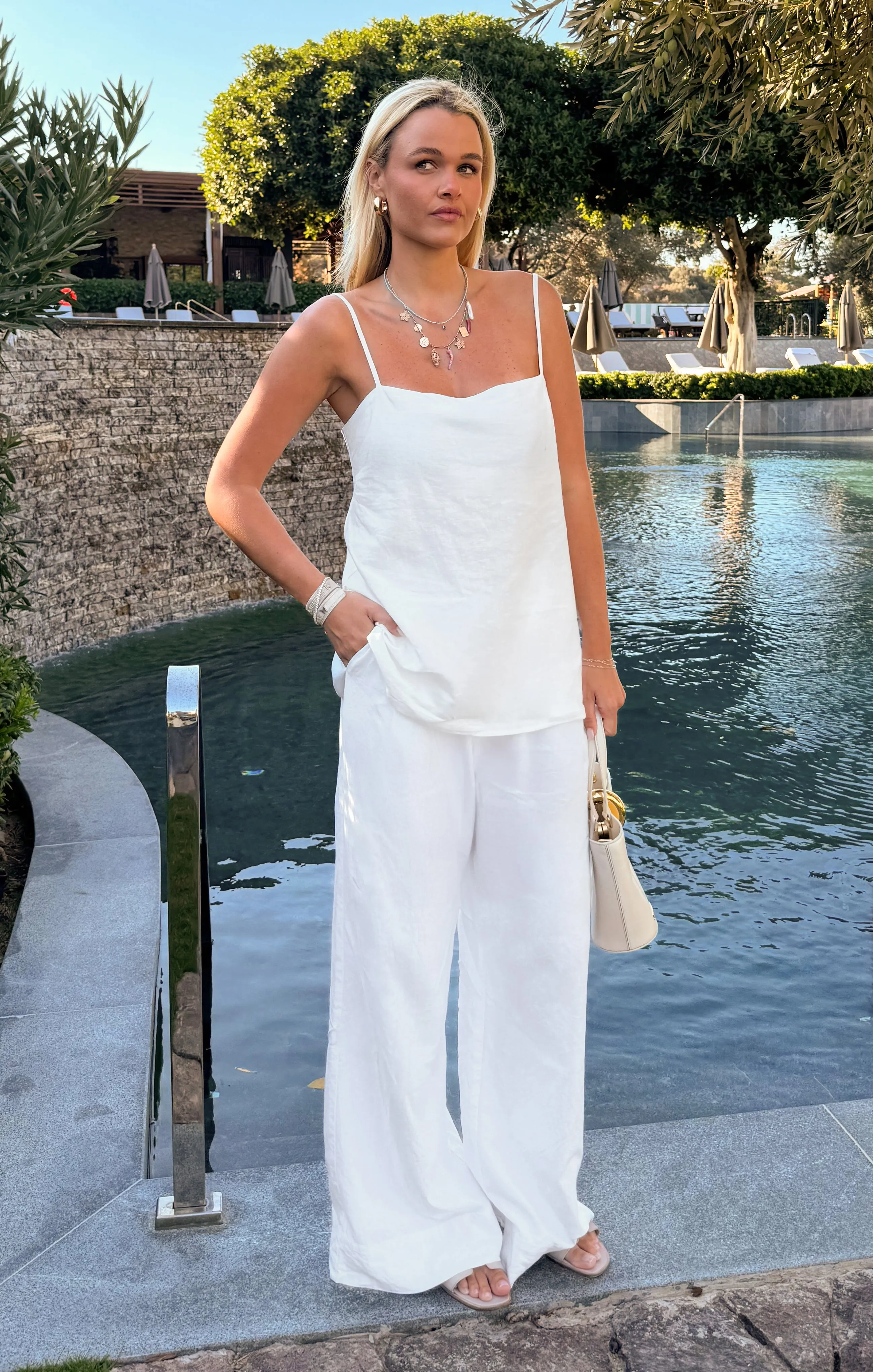 Hayes Trouser ~ White Linen sold by Show Me Your MuMu