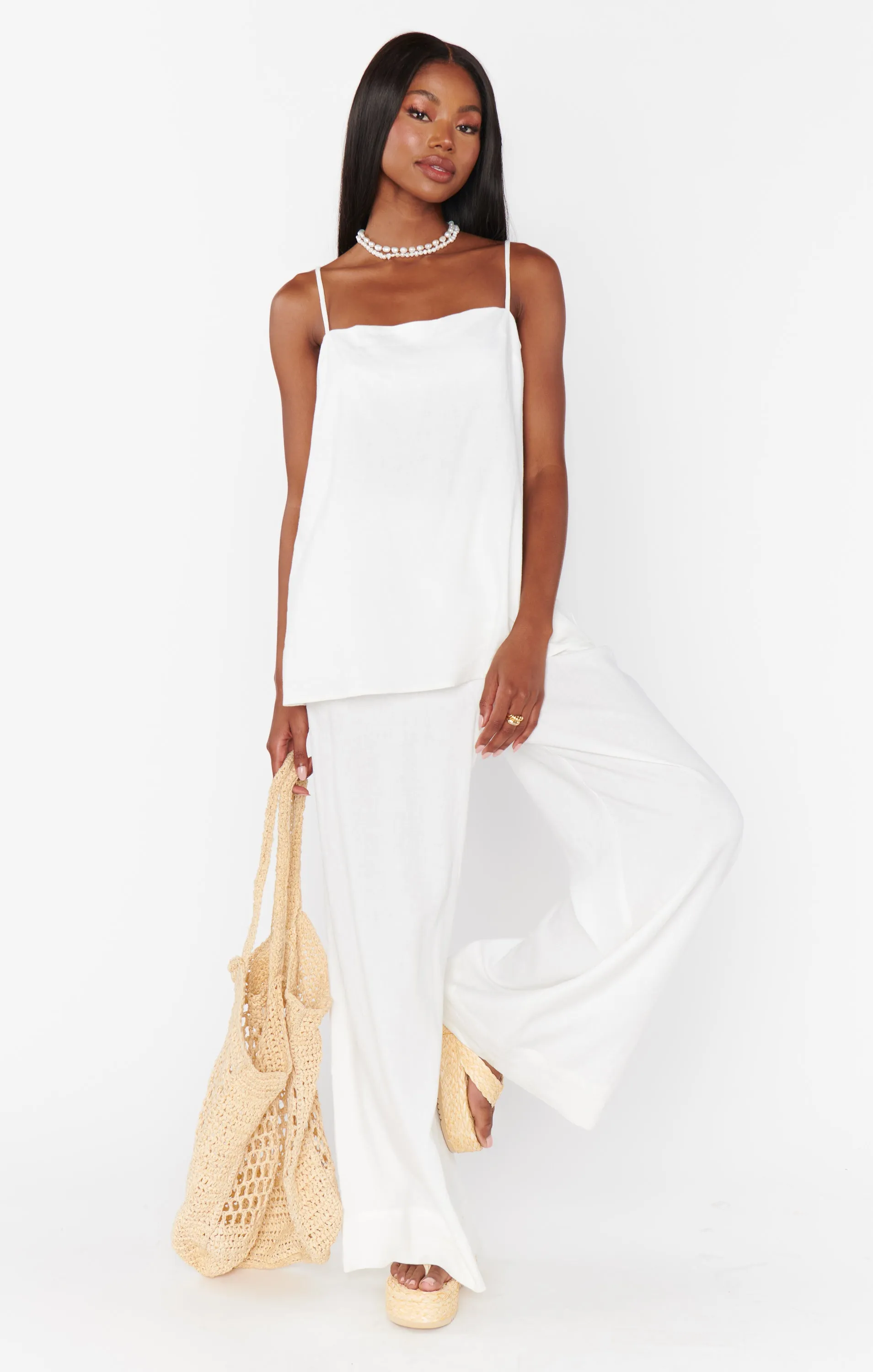 Hayes Trouser ~ White Linen sold by Show Me Your MuMu product image thumbnail 3