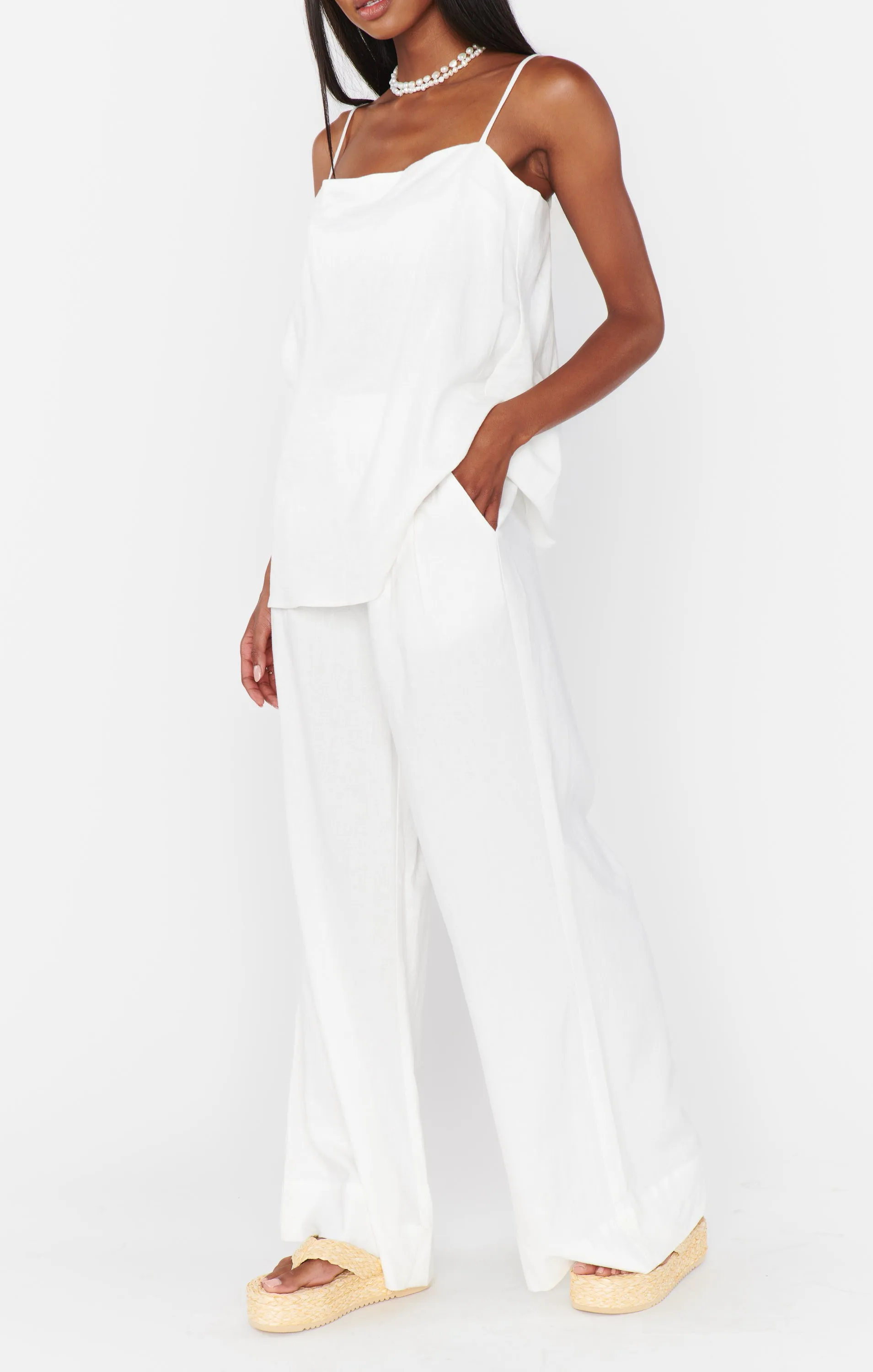 Hayes Trouser ~ White Linen sold by Show Me Your MuMu product image thumbnail 5