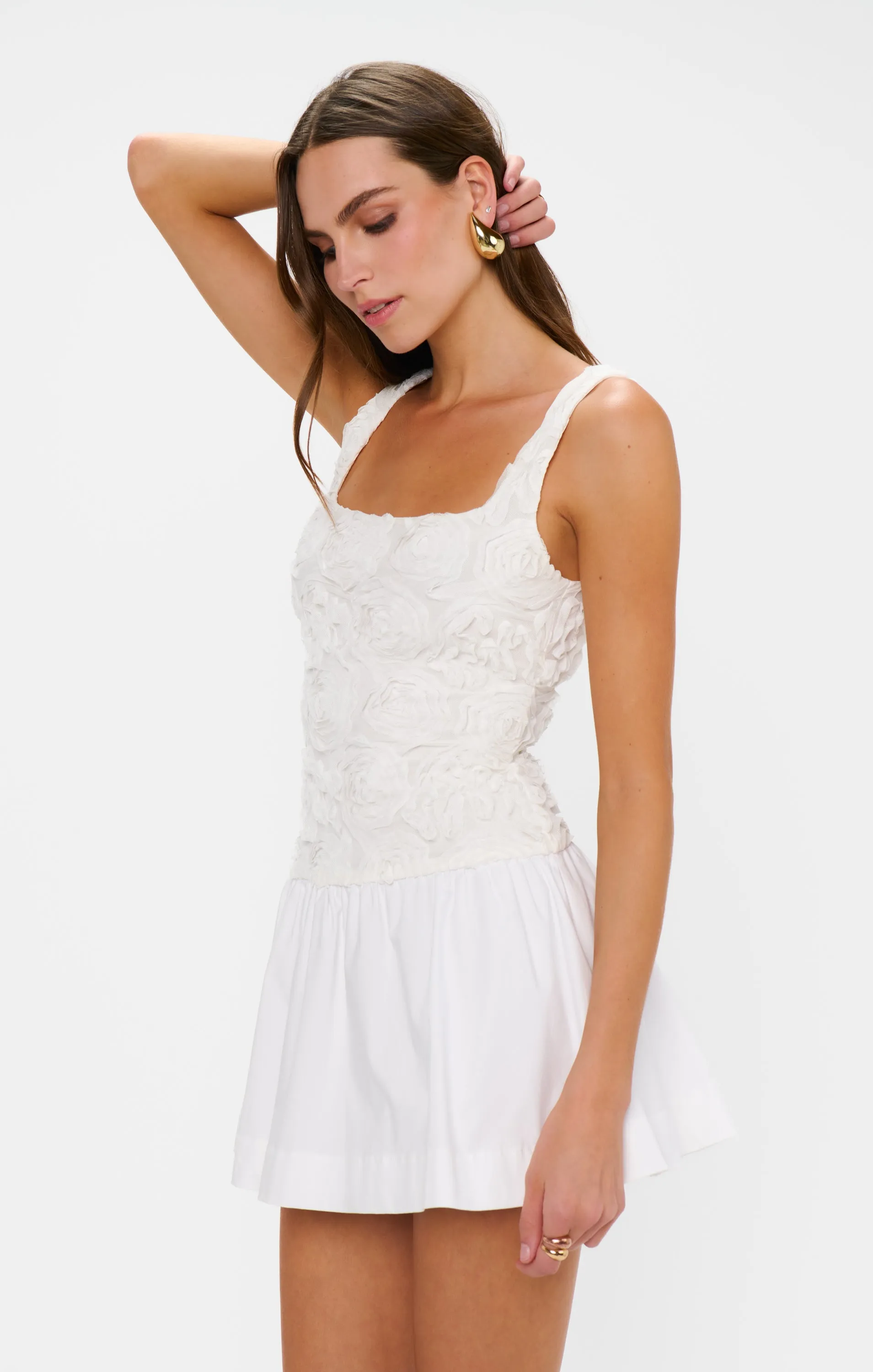 Bradshaw Mini Dress ~ Rosette Mesh White sold by Show Me Your MuMu product image thumbnail 5
