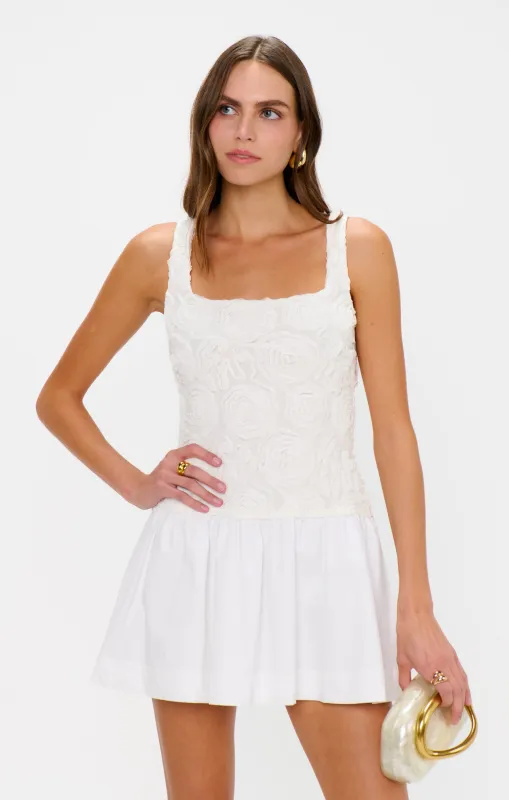 Bradshaw Mini Dress ~ Rosette Mesh White sold by Show Me Your MuMu