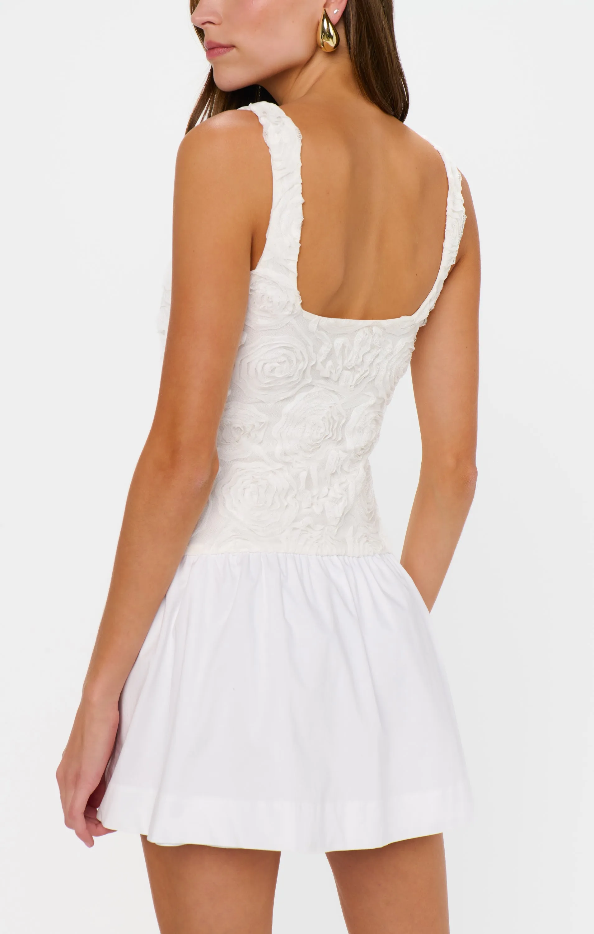 Bradshaw Mini Dress ~ Rosette Mesh White sold by Show Me Your MuMu product image thumbnail 4