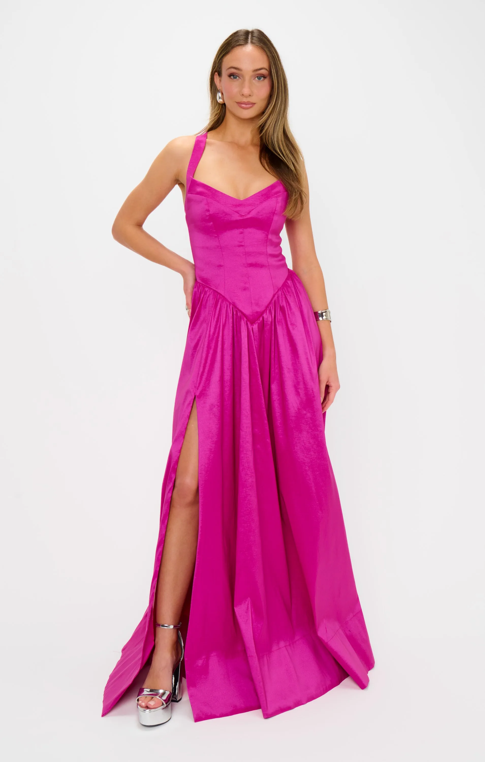 Abigail Maxi Dress ~ Rich Magenta Taffeta sold by Show Me Your MuMu product image thumbnail 4