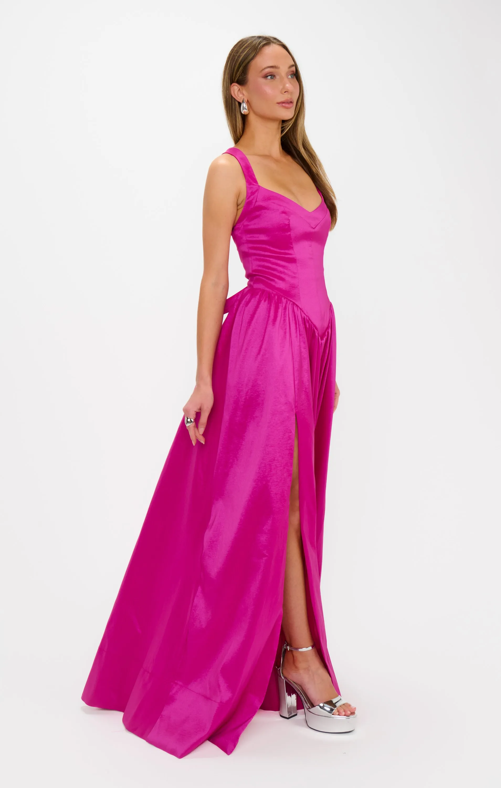 Abigail Maxi Dress ~ Rich Magenta Taffeta sold by Show Me Your MuMu product image thumbnail 5