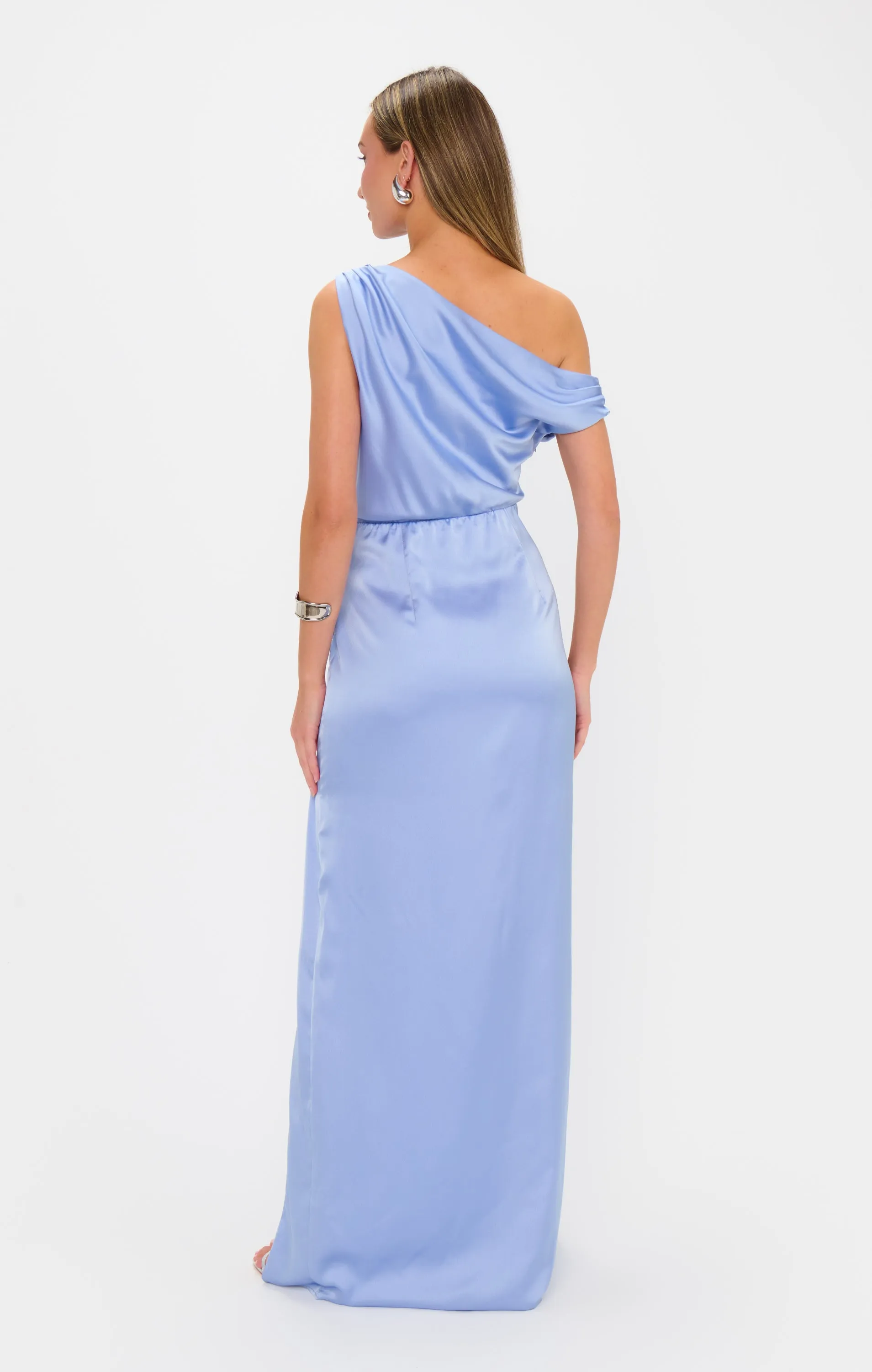 Jodie Dress ~ Borrowed Blue Luxe Satin sold by Show Me Your MuMu product image thumbnail 4