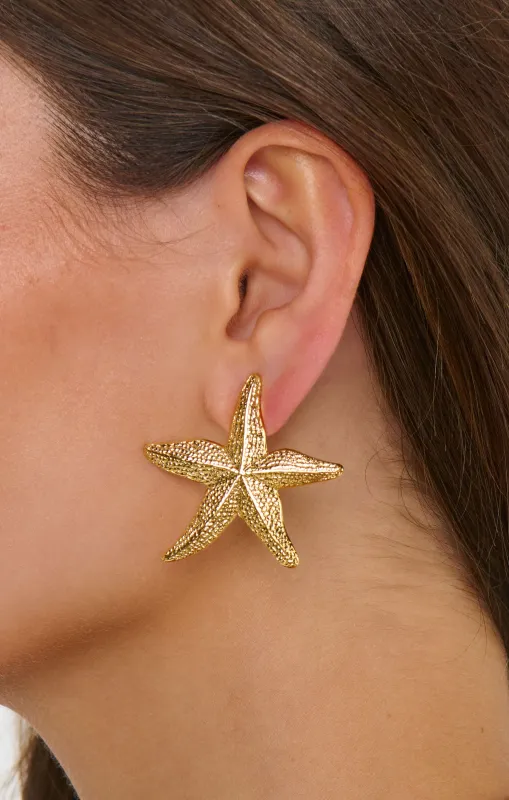 Faithy Jewels Starfish Earrings ~ Gold sold by Show Me Your MuMu
