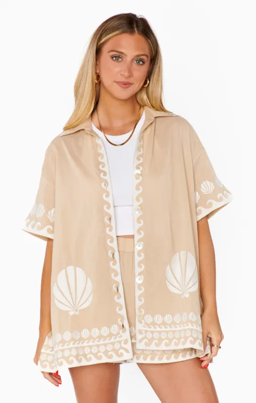 Parker Button Down ~ Latte Capri Shells made by Show Me Your MuMu