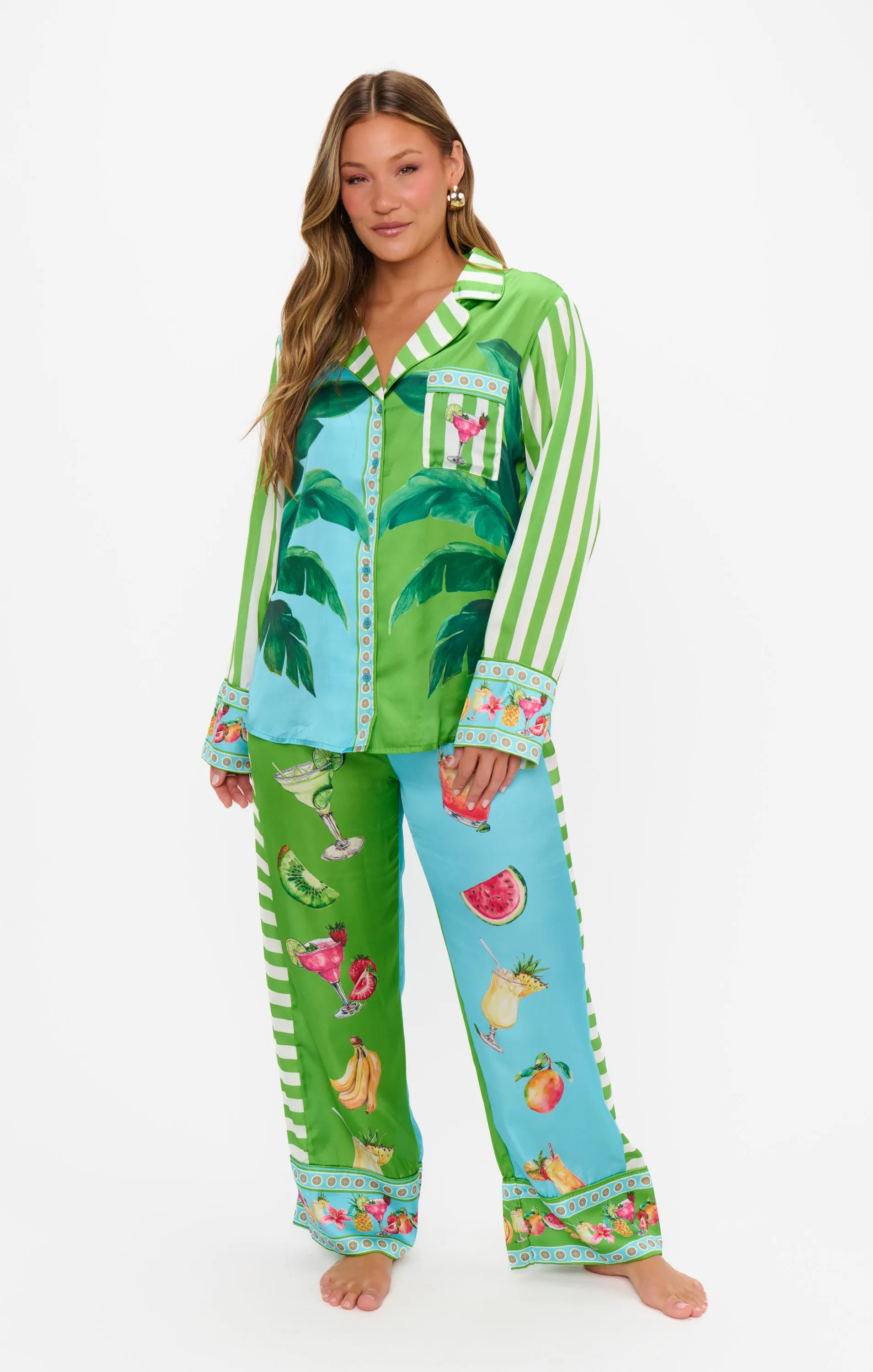 Classic PJ Set ~ Piña Colada Party Silky sold by Show Me Your MuMu