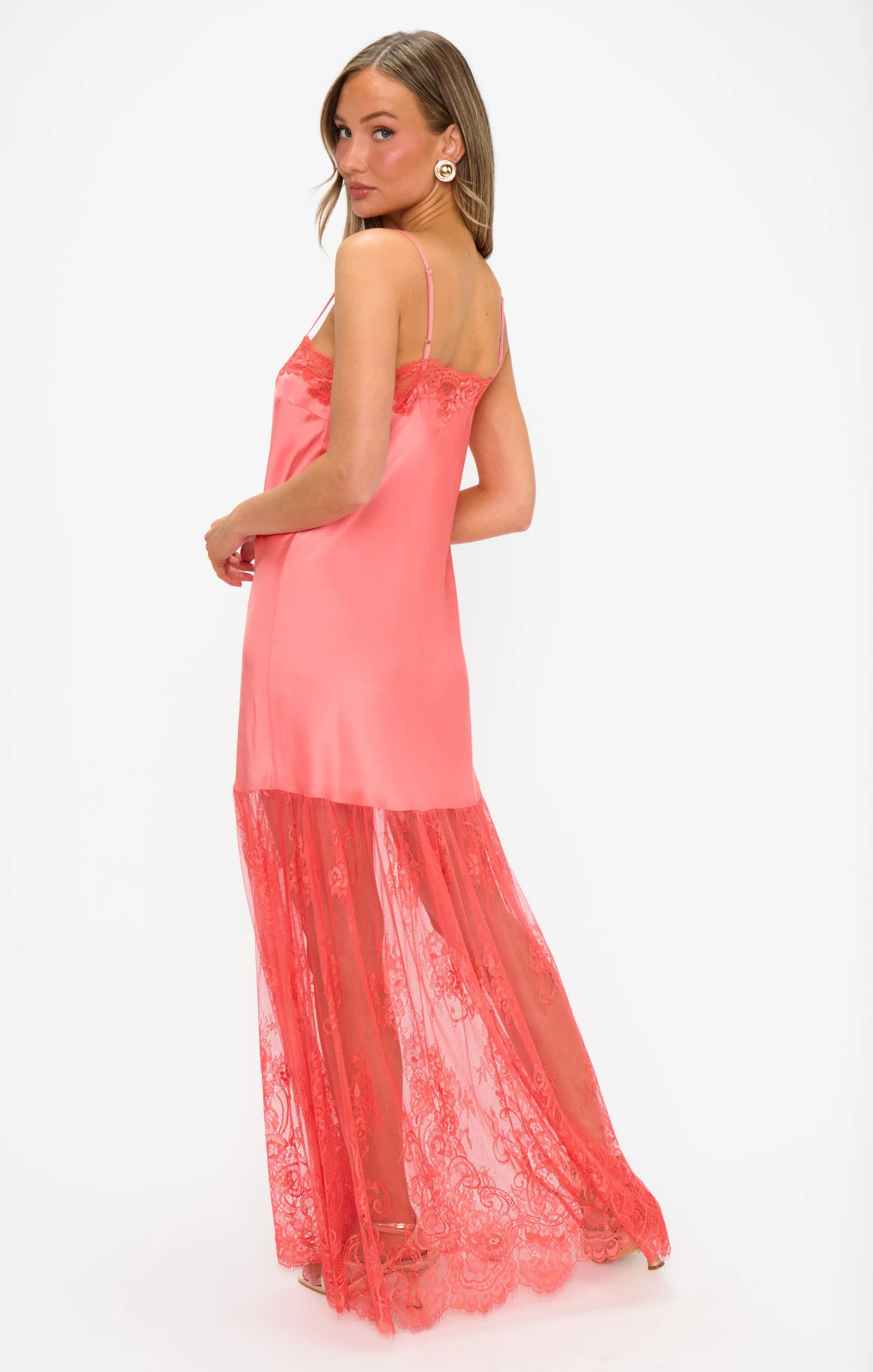 Celine Dress ~ Coral Luxe Satin sold by Show Me Your MuMu product image thumbnail 5