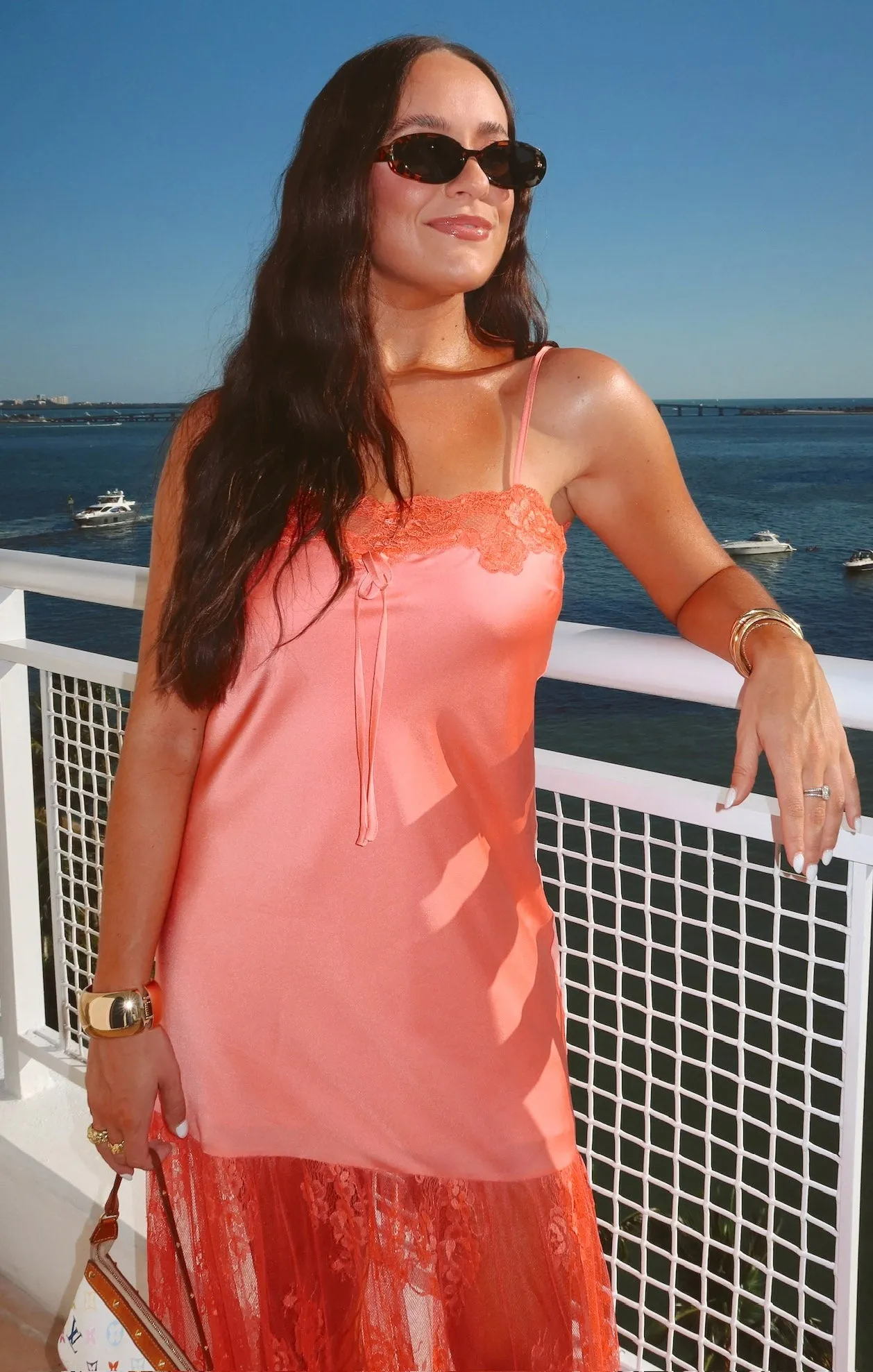 Celine Dress ~ Coral Luxe Satin sold by Show Me Your MuMu product image thumbnail 2