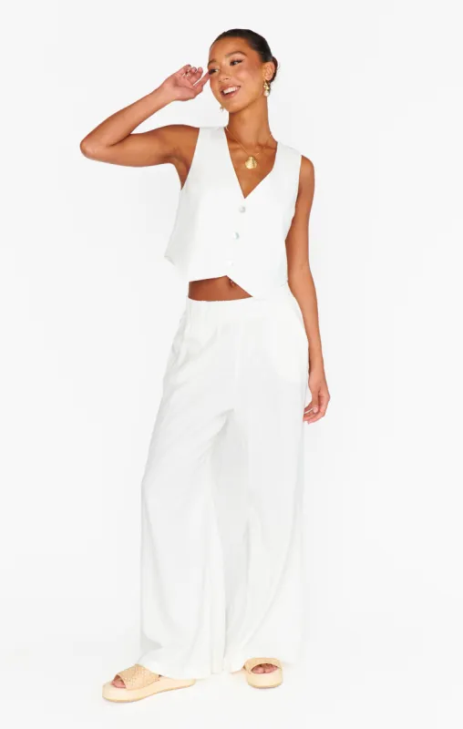 Vince Pants ~ White Linen sold by Show Me Your MuMu