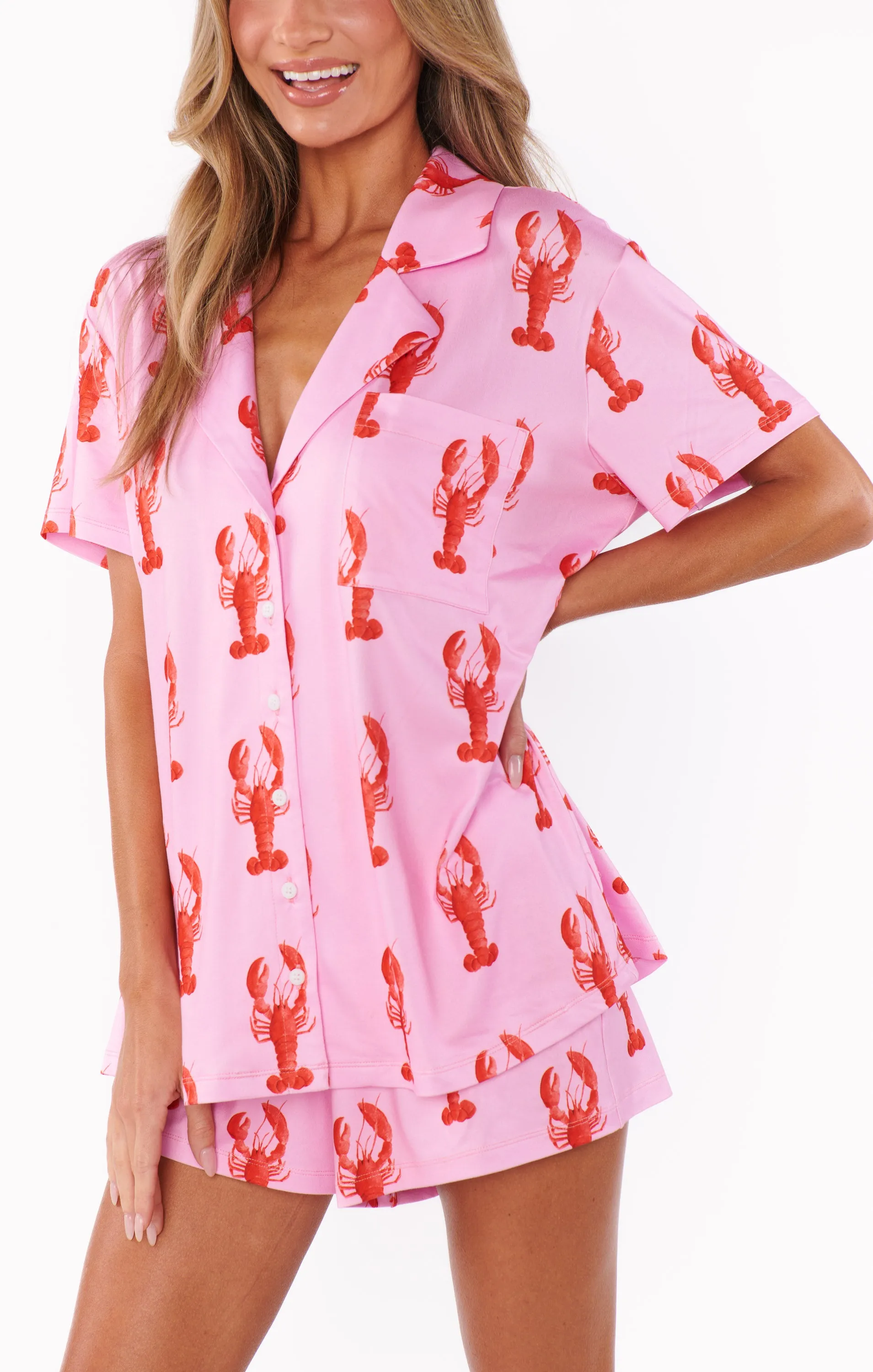 Sunday Morning PJ Set ~ Pink Lobster Jersey sold by Show Me Your MuMu product image thumbnail 2