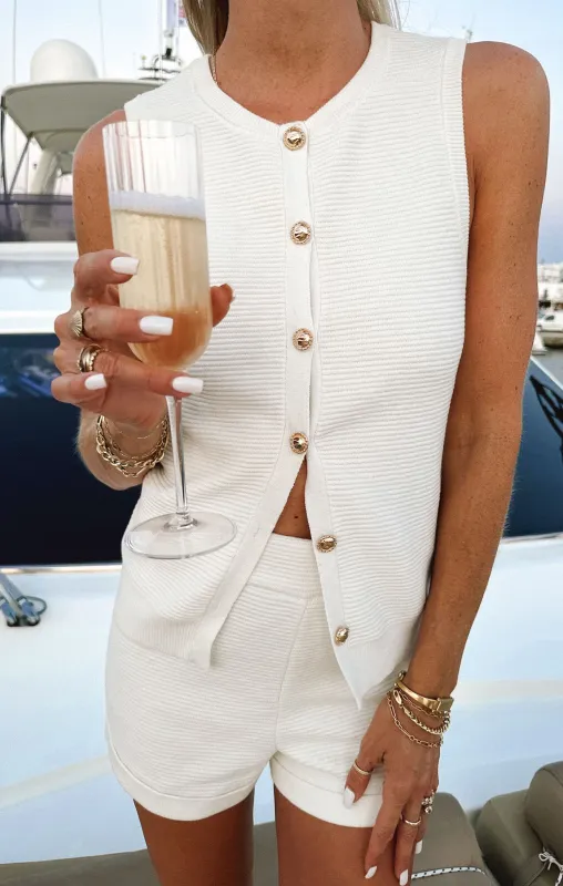 Devin Tank ~ White Delight Knit sold by Show Me Your MuMu